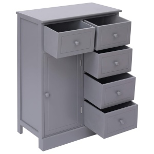 Servantă cu 10 sertare, gri, 113 x 30 x 79 cm, lemn - Img 10