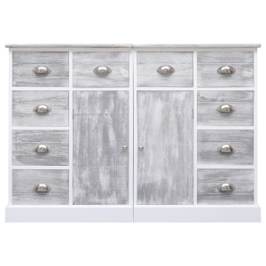 Servantă cu 10 sertare, gri, 113x30x79 cm, lemn - Img 3