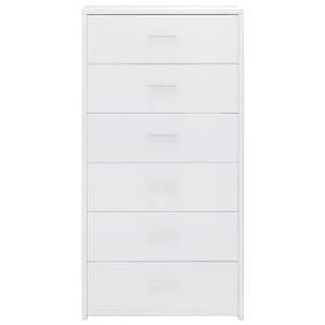 Servantă cu 6 sertare, alb extralucios, 50 x 34 x 96 cm, PAL - Img 4