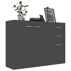 Servantă, gri, 105 x 30 x 75 cm, PAL - Img 3