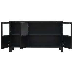 Servantă, stil industrial, negru, 120 x 35 x 70 cm, metal - Img 4