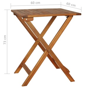 Set bistro pliabil cu perne, 3 piese, lemn masiv de acacia - Img 11