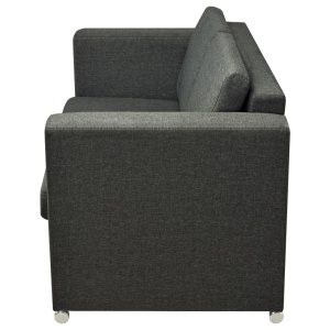 Set canapele, 2 piese, gri inchis, material textil - Img 2