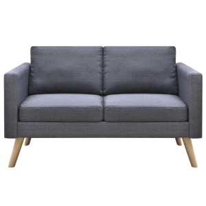 Set canapele cu 2 locuri și 3 locuri, textil, gri inchis - Img 2