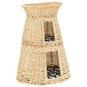 Set coșuri pisici cu perne 3 piese 47x34x60 cm salcie naturală - Img 2
