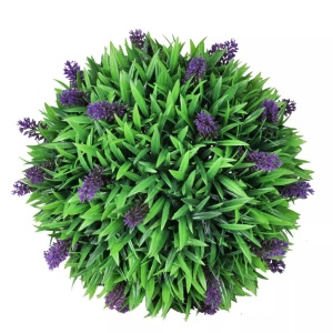 Set de 2 arbuști ornamentali artificiali, bilă cu lavandă, 30 cm - Img 2