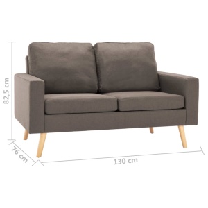 Set de canapele, 2 piese, gri taupe, material textil - Img 9
