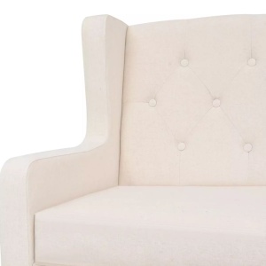 Set de canapele, 3 piese, material textil, alb crem - Img 11