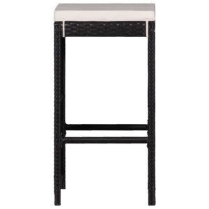 Set de masă și scaune de exterior, 9 piese, negru, poliratan - Img 11