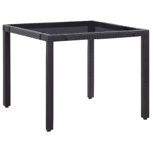 Set de mobilier de exterior, 5 piese, negru, poliratan - Img 3