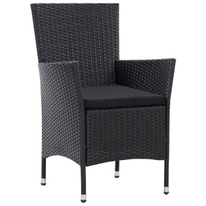 Set de mobilier de exterior, 5 piese, negru, poliratan - Img 8