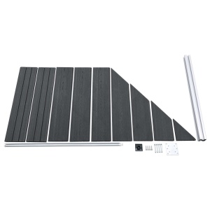 Set gard din WPC, 10 buc. pătrate + 1 oblică, 1830x186 cm, gri - Img 9