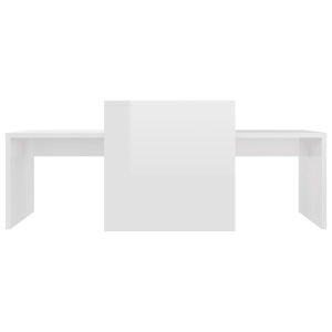 Set măsuțe de cafea, alb extralucios, 100x48x40 cm, PAL - Img 4