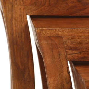 Set mese suprapuse,3 piese,lemn masiv acacia, 50x35x50 cm, maro - Img 5