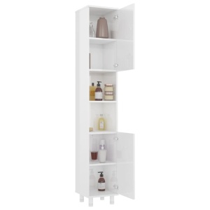 Set mobilier baie, 3 piece, alb extralucios, PAL - Img 7