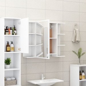 Set mobilier baie, 3 piese, alb, PAL - Img 5