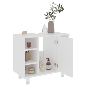 Set mobilier baie, 3 piese, alb, PAL - Img 10
