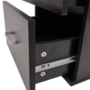 Set mobilier baie format din 7 piese cu chiuvete incluse, Negru - Img 8
