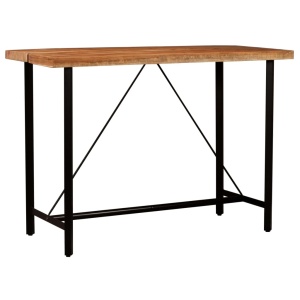 Set mobilier bar 5 piese lemn masiv sheesham &amp; piele naturală - Img 4