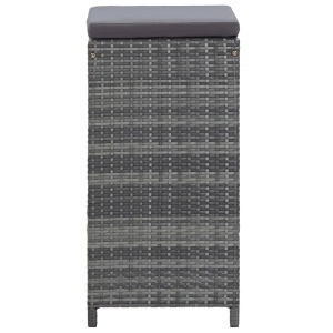 Set mobilier bar de grădină cu perne, 7 piese, gri, poliratan - Img 7