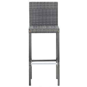 Set mobilier bar exterior, 5 piese, gri, poliratan, lemn acacia - Img 12