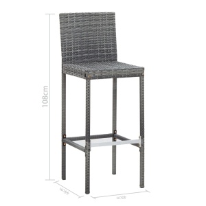 Set mobilier bar exterior 9 piese gri poliratan și lemn acacia - Img 10