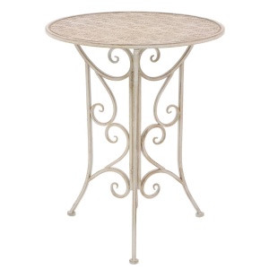 Set mobilier bistro, 3 piese, alb, oțel - Img 2