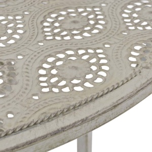 Set mobilier bistro, 3 piese, gri, oțel - Img 4