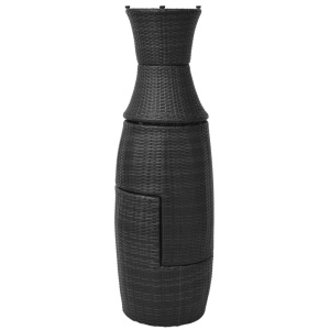 Set mobilier bistro cu perne, 3 piese, negru, poliratan - Img 6