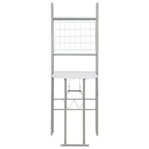 Set mobilier bucătărie cu depozitare, 3 piese, alb, MDF și oțel - Img 5