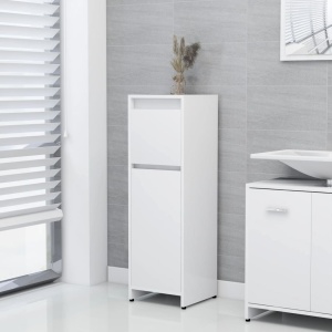 Set mobilier de baie, 3 piese, alb, PAL - Img 6