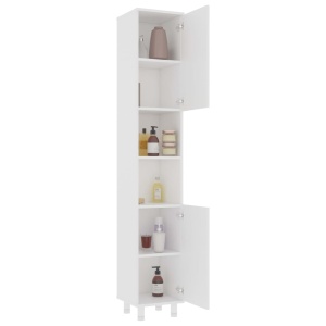 Set mobilier de baie, 4 piese, alb, PAL - Img 7