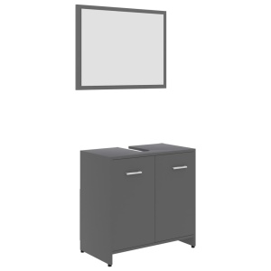 Set mobilier de baie, gri, PAL - Img 2