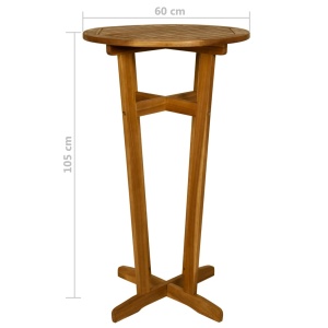 Set mobilier de bar, 3 piese, lemn masiv de salcâm - Img 6