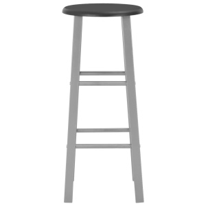 Set mobilier de bar, 3 piese, negru, lemn și oțel - Img 6