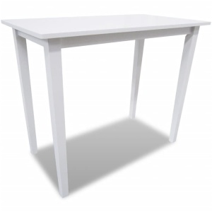 Set mobilier de bar din lemn, masă și 4 scaune, alb - Img 2