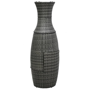Set mobilier de bistro cu perne, 3 piese, gri, poliratan - Img 3