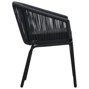 Set mobilier de bistro cu perne, 3 piese, negru, ratan PVC - Img 5