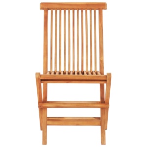 Set mobilier de bistro pliabil, 3 piese, lemn masiv de tec - Img 6