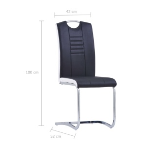 Set mobilier de bucătărie, 7 piese, negru, piele ecologică - Img 9
