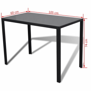 Set mobilier de bucătărie, cinci piese, negru - Img 5
