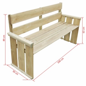 Set mobilier de exterior, 4 piese, lemn de pin tratat - Img 10