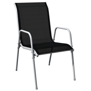 Set mobilier de exterior, 5 piese, negru, oțel - Img 5