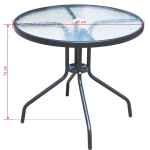 Set mobilier de exterior, 5 piese, negru, oțel - Img 10