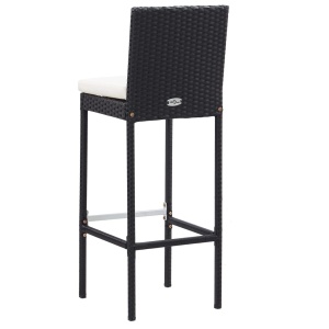 Set mobilier de exterior 5 piese, negru, poliratan, lemn acacia - Img 8