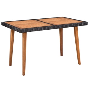 Set mobilier de exterior, 5 piese, negru și maro, poliratan - Img 2
