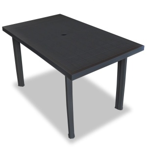 Set mobilier de exterior, 7 piese, antracit, plastic - Img 2