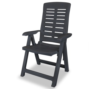 Set mobilier de exterior, 7 piese, antracit, plastic - Img 4