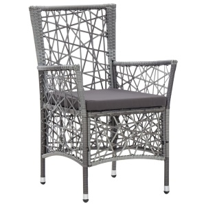 Set mobilier de exterior, 7 piese, gri, poliratan - Img 5