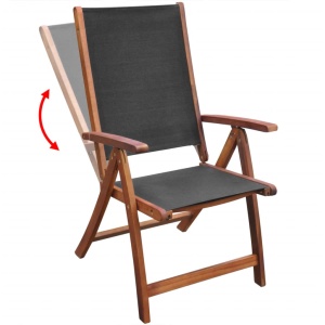 Set mobilier de exterior, 7 piese, lemn masiv de acacia - Img 5